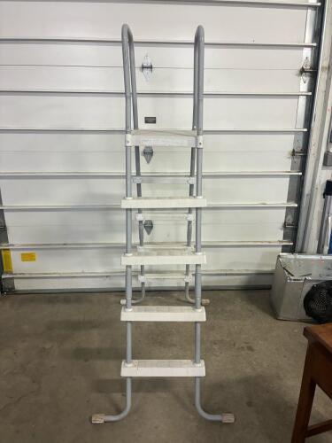 Above Ground Pool Ladder, 4-Step, Metal Frame with Plastic Steps,