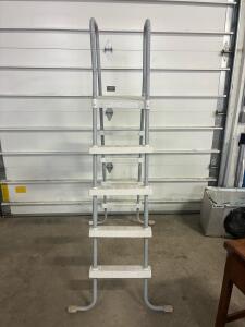 Above Ground Pool Ladder, 4-Step, Metal Frame with Plastic Steps,