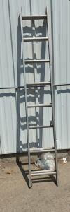 Aluminum Extension Ladder 16 ft, 2-Section, 225 lbs Capacity, Round Serrated Rungs