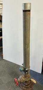 4" Galvanized Steel Pipe Riser with 4" Gate Valve, Flange Base & Threaded Cap
