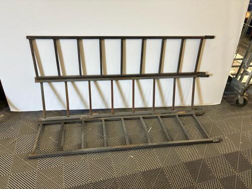 Steel Guard Rail Panel, 8 ft Length, 3 ft Height, Hinged, Welded Steel Construction, Rusted