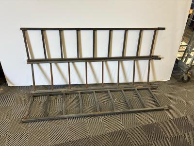 Steel Guard Rail Panel, 8 ft Length, 3 ft Height, Hinged, Welded Steel Construction, Rusted