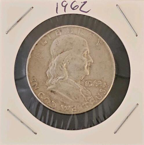 1962 Franklin Half Dollar Coin &ndash; 90% Silver, Circulated Condition