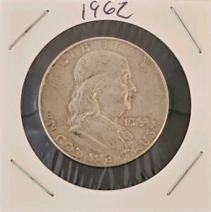 1962 Franklin Half Dollar Coin &ndash; 90% Silver, Circulated Condition