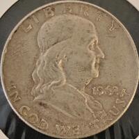 1962 Franklin Half Dollar Coin &ndash; 90% Silver, Circulated Condition - 2