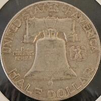 1962 Franklin Half Dollar Coin &ndash; 90% Silver, Circulated Condition - 3
