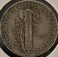 1941-D And 1942 Mercury Silver Dimes, 90% Silver, Circulated, Denver & San Francisco - 3