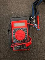 Large Lot Automotive Diagnostic Tools, OBDII Scanners, ( powered on) Clamp Meters, Multimeters, Gloves - 5
