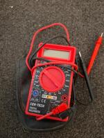 Large Lot Automotive Diagnostic Tools, OBDII Scanners, ( powered on) Clamp Meters, Multimeters, Gloves - 6