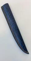 Custom Damascus Steel Fillet Knife, Color Resin & Wood Handle, Mosaic Pins, Leather Sheath, 12" - 2