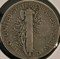1941 & 1942 Mercury Dimes, 90% Silver, Circulated U.S. Coins, Weinman Design, Philadelphia - 5