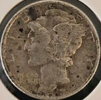 1942 & 1943 Mercury Dimes, 90% Silver, Circulated Condition, U.S. 10 Cent Coins - 4