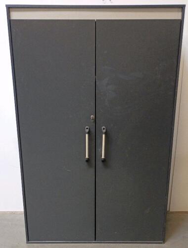 Lockable Storage Cabinet, Black Finish, Includes Key