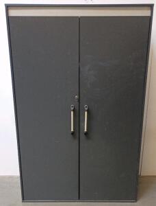Lockable Storage Cabinet, Black Finish, Includes Key