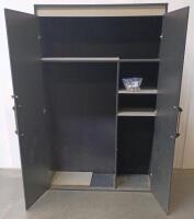 Lockable Storage Cabinet, Black Finish, Includes Key - 2
