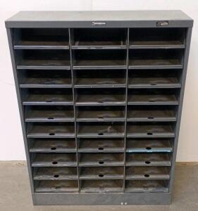 Industrial Metal Mail Sorter Shelving Unit, 30 Compartments,