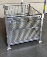 Metal Wire Mesh Storage Cage, Approx. 40" x 33" x 33", Drop-Down Gate, Stackable - 2