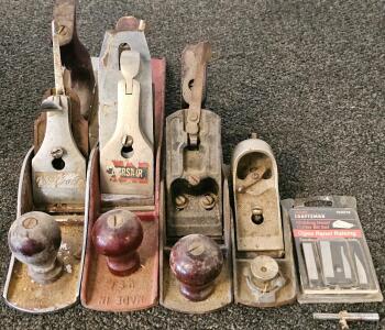 Van Camp & Corsair Bench Planes, Block Plane, Craftsman 923216 Cutter Set, Vintage USA Tools