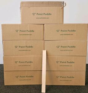 848 Perfect Stix 12" Wood Paint Paddles (9 Boxes, 100 Per Box, 1/9 Opened Box With 48)