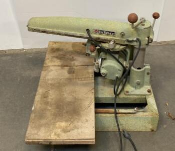 AMF DeWalt Radial Arm Saw 10" Blade, Vintage Cast Iron Base, Manual Controls (Powers On)