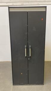Tall Storage Cabinet, 72"x36"x18", 5 Adjustable Shelves, Lock & Key, Black