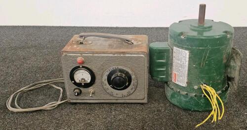 Dayton 1HP 1725RPM Farm Duty Motor 115/230V + CALRAD Variac 0-150V 5A Variable Transformer (CALRAD Functional, Farm Motor Could Not Test)