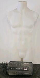 APC Back-UPS ES 750 (BE750G) 750VA/450W 10-Outlet UPS Battery Backup & Male Torso Mannequin