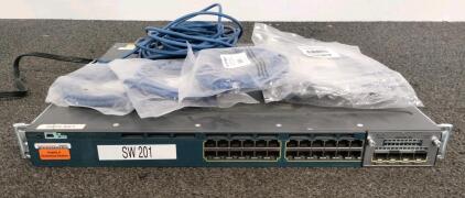 Cisco Catalyst 3750X-48T-S Managed Network Switch, 48x Gigabit Ports, 4x 10G SFP+ With C3KX-NM-10G