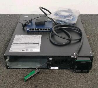 APC Smart-UPS SRT2200RMXLA 2U 2200VA/1800W 120V Rackmount + Netgear GS108 8-Port Switch, Cables