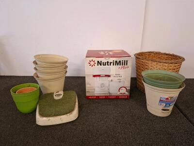 NutriMill Plus Home Flour Mill &ndash; 24-Cup Capacity, 1200-Watt Motor, Compact Design, Outdoor Pots