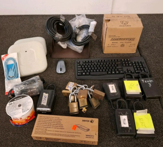 Office & IT Asset Supplies: Locks, Cisco APs, Power Sonic Battery, Xerox Toner, Cables, Media, And More