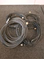 Bulk Computer AV Cable Bundle, Cherry KC 1000 Keyboard, Power Extension Cords, HDMI DVI XLR Coax - 6