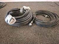Bulk Computer AV Cable Bundle, Cherry KC 1000 Keyboard, Power Extension Cords, HDMI DVI XLR Coax - 7