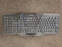 Bulk Computer AV Cable Bundle, Cherry KC 1000 Keyboard, Power Extension Cords, HDMI DVI XLR Coax - 9
