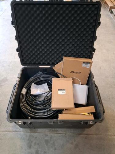 SureCall Fusion5X 2.0 Cell Phone Signal Booster Kit With Panel Antennas/Cradlepoint Router, And Large Storage Container