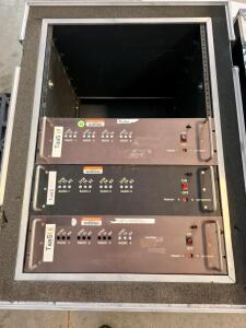 3-Unit TaaS Rackmount Radio Sync Controllers In ATA Flight Case, 4-Channel, Primary/Expansion