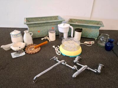 Planters, Krups Coffee Grinders, Yogurt Maker (All Appliances Powered On), Faucet, Kitchenware, And More