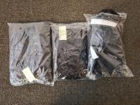 Assorted Household Linens & Drapery Items: Blue Grommet Curtains, Yellow Disposable Aprons, And Tablecloths - 9