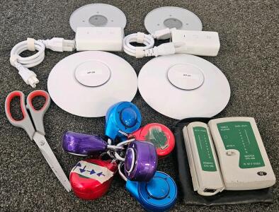 Ubiquiti UniFi nanoHD UAP Access Points (2) With Mounts & Injectors, 802.11AC Wave 2, Lot Tools