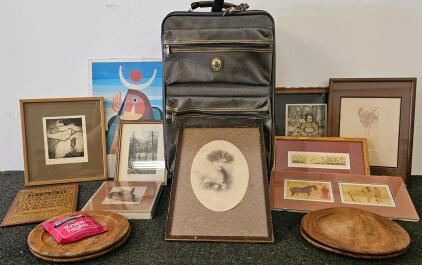 Hartmann Rolling Suitcase, 8 Framed Art Prints, 3 Wooden Trays, No Nonsense Knee Highs