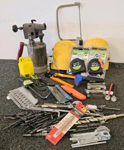 Workshop Hand Tools &ndash; Tape Measures, Drill Bits, Torch, Knee Pads, Multi-Tools