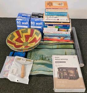 Assorted Household Items&ndash; Books, Decor, Light Bulbs, DIY Kit, And More
