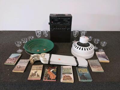 The Singing Machine SMW-40 Portable Stereo Cassette Recorder With Dual Decks And AM/FM Tuner, White 48" Ceiling Fan, Leaf Decorated Drinkware, & More