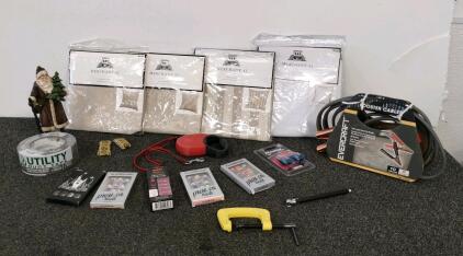 4 Merchant 41 Pillow Covers, Evercraft Booster Cables, Duck Tape, Locks, Press-On Nails