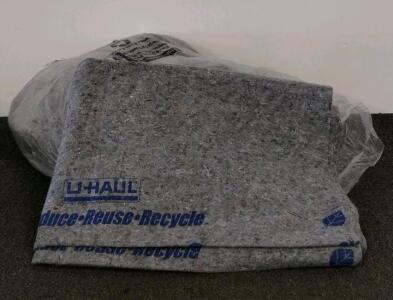U-Haul Furniture Pads Set, 68"x85" Gray Recycled, Moving Blankets, Lot of 6