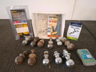 Mixed Lot Trailer Hitch Balls, Tekonsha Wiring Kit 118681, Marinco 150SPP, BXST Protector