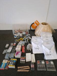 Large nail, screws and garage workshop hardware lot.