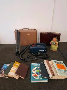 Oreck XL BB870-AUS Canister Vacuum,( powered on) 120V, w/ Attachments, Blue, Serial 870AUP1Z022828, vintage suitcase, brief case, and more