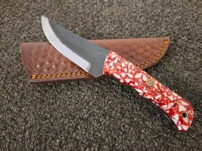 Custom Fixed-Blade Knife with 4.5" O1 Tool Steel Blade and Leather Sheath