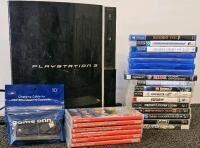 Sony PlayStation 3 Console with 18 Mixed Games (PS3, Switch, PS4, PS2) and Charging Cable (tested, works)